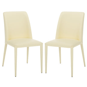 Safavieh GARRETSON Side Chairs - Modern Dining Seating with Sturdy Frame & Sleek Design for Any Space Butter Cream FOX2019C-SET2