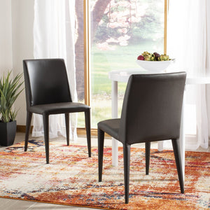 Safavieh GARRETSON Side Chairs - Modern Dining Seating with Sturdy Frame & Sleek Design for Any Space Brown FOX2019D-SET2
