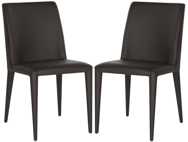 Safavieh GARRETSON Side Chairs - Modern Dining Seating with Sturdy Frame & Sleek Design for Any Space Brown FOX2019D-SET2