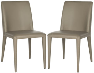 Safavieh GARRETSON Side Chairs - Modern Dining Seating with Sturdy Frame & Sleek Design for Any Space Taupe FOX2019E-SET2