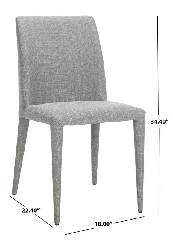 Safavieh GARRETSON Elegant Grey Linen Side Chairs for Contemporary Dining – Comfort & Style in Every Meal FOX2019G-SET2
