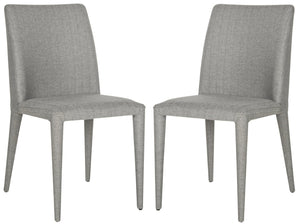 Safavieh GARRETSON Elegant Grey Linen Side Chairs for Contemporary Dining – Comfort & Style in Every Meal FOX2019G-SET2