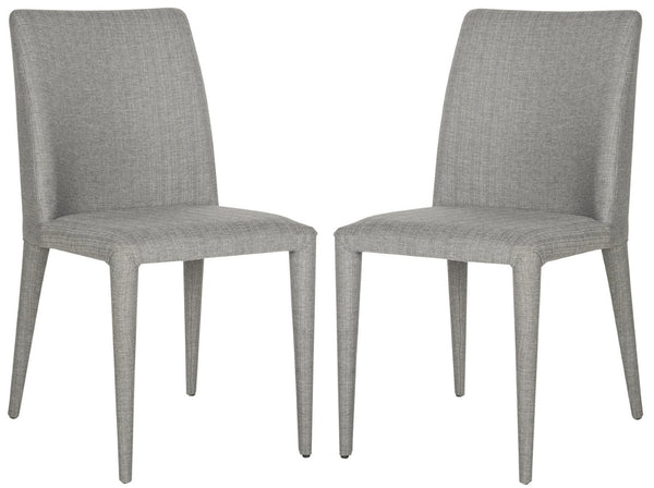 Safavieh GARRETSON Elegant Grey Linen Side Chairs for Contemporary Dining – Comfort & Style in Every Meal FOX2019G-SET2
