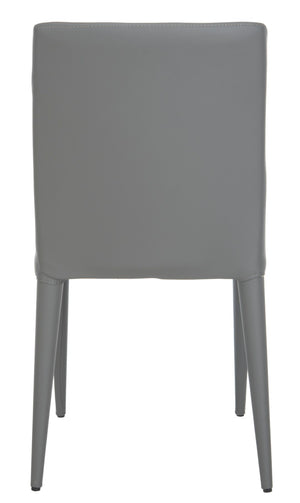 Safavieh GARRETSON Side Chairs in Elegant Grey - Modern Metal Frame, Comfortable PU Upholstery for Versatile Spaces FOX2019H-SET2