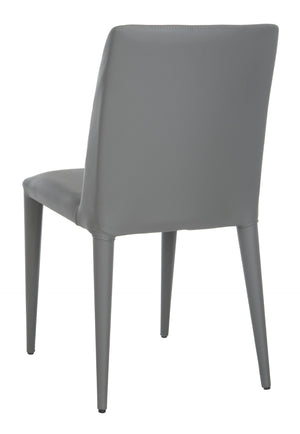 Safavieh GARRETSON Side Chairs in Elegant Grey - Modern Metal Frame, Comfortable PU Upholstery for Versatile Spaces FOX2019H-SET2