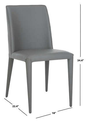 Safavieh GARRETSON Side Chairs in Elegant Grey - Modern Metal Frame, Comfortable PU Upholstery for Versatile Spaces FOX2019H-SET2