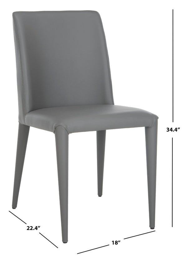 Safavieh GARRETSON Side Chairs in Elegant Grey - Modern Metal Frame, Comfortable PU Upholstery for Versatile Spaces FOX2019H-SET2