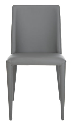 Safavieh GARRETSON Side Chairs in Elegant Grey - Modern Metal Frame, Comfortable PU Upholstery for Versatile Spaces FOX2019H-SET2