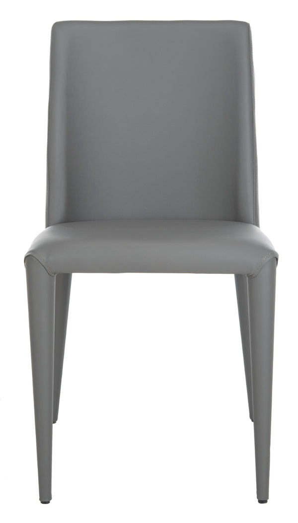 Safavieh GARRETSON Side Chairs in Elegant Grey - Modern Metal Frame, Comfortable PU Upholstery for Versatile Spaces FOX2019H-SET2