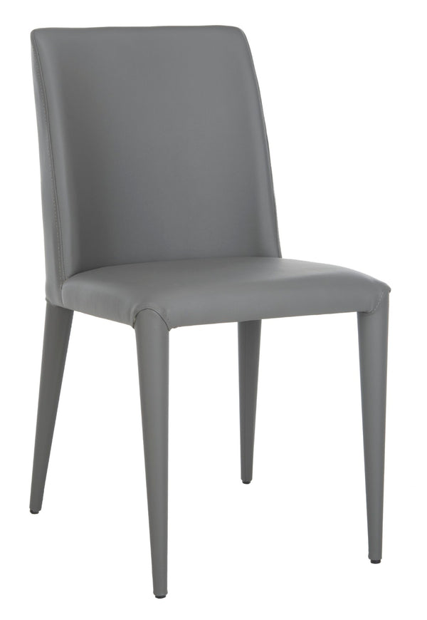 Safavieh GARRETSON Side Chairs in Elegant Grey - Modern Metal Frame, Comfortable PU Upholstery for Versatile Spaces FOX2019H-SET2