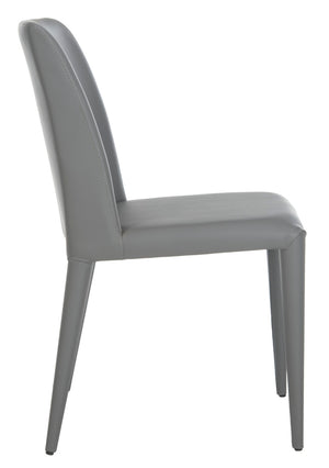 Safavieh GARRETSON Side Chairs in Elegant Grey - Modern Metal Frame, Comfortable PU Upholstery for Versatile Spaces FOX2019H-SET2