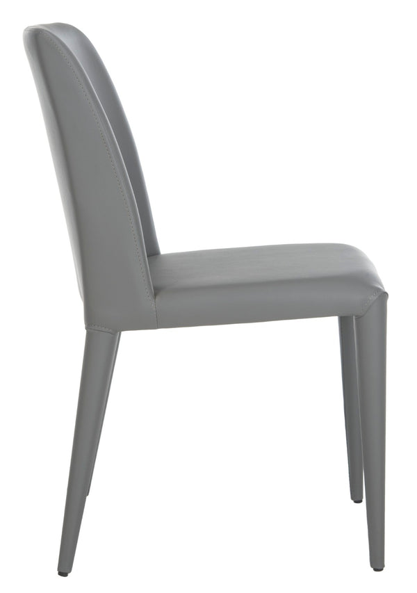 Safavieh GARRETSON Side Chairs in Elegant Grey - Modern Metal Frame, Comfortable PU Upholstery for Versatile Spaces FOX2019H-SET2