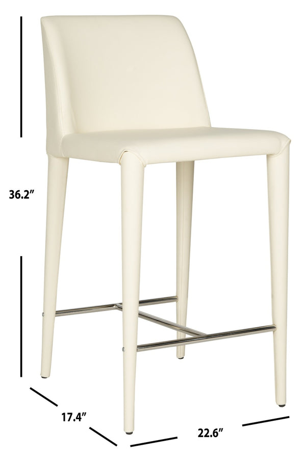 Safavieh GARRETSON Butter Cream Counter Stools – Contemporary Design for Kitchen & Bar Seating Comfort FOX2021C-SET2