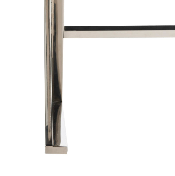 Safavieh Micha Ottoman - Modern Bauhaus-Inspired Design For Versatile Living Spaces, Luxury Comfort & Style Black/Chrome FOX2022D