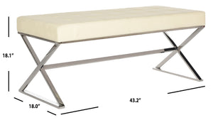 Safavieh Micha Bench Cream/Chrome FOX2023A