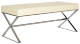 Safavieh Micha Bench Cream/Chrome FOX2023A