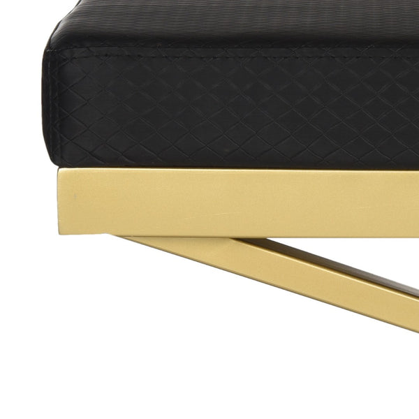 Safavieh Acra Bench - Luxe Modern Glam Seating With Gold Finish, Perfect For Entryway, Bedroom & Living Space Black Bottega/Gold FOX2027E