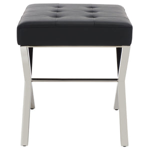 Safavieh Sienna Ottoman - Sleek Modernist Accent For Living Spaces, Versatile Footrest And Side Table Black/Chrome FOX2028A