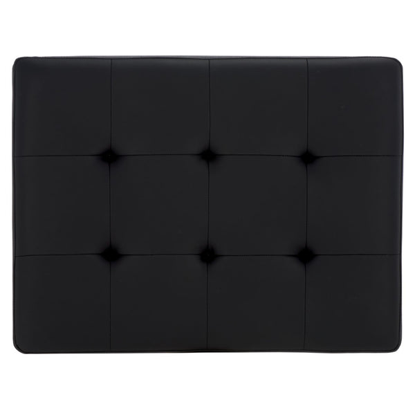 Safavieh Sienna Ottoman - Sleek Modernist Accent For Living Spaces, Versatile Footrest And Side Table Black/Chrome FOX2028A