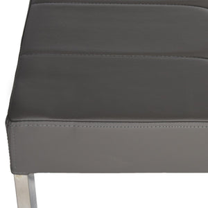 Safavieh Marc Contemporary Grey Bench With Chrome Frame - Elegant Minimalist Seating For Modern Interiors FOX2032B