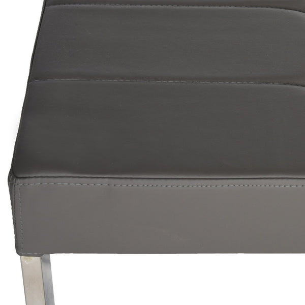 Safavieh Marc Contemporary Grey Bench With Chrome Frame - Elegant Minimalist Seating For Modern Interiors FOX2032B