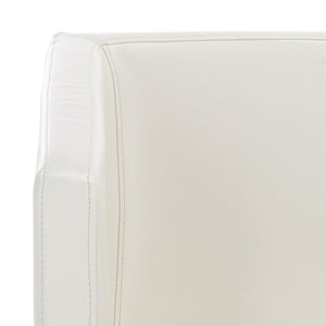 Safavieh Celine Modern Bonded Leather Accent Chair With Polished Chrome Frame For Stylish Comfort And Design White/Chrome FOX2033C