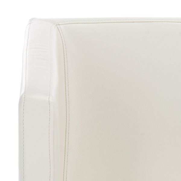 Safavieh Celine Modern Bonded Leather Accent Chair With Polished Chrome Frame For Stylish Comfort And Design White/Chrome FOX2033C