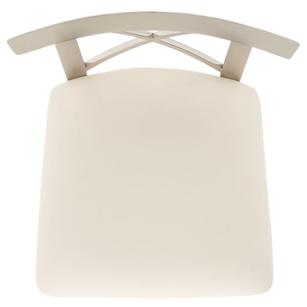 Safavieh Zoey 39''H Stainless Steel Bar Stool - Modern Cross-Back Design With White Faux Leather Comfort FOX2034B