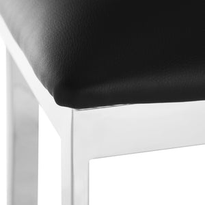 Safavieh Zoey 35''H Stainless Steel Cross-Back Counter Stool - Modern Minimalist With Luxe Black Upholstery FOX2035A