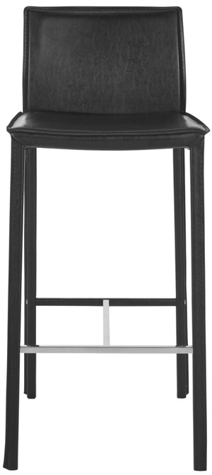 Safavieh Andie Bar Stool In Black - Modern Design, Comfortable Seating For Kitchen Or Home Bar, M2 Collection Black Pvc Fox2090a