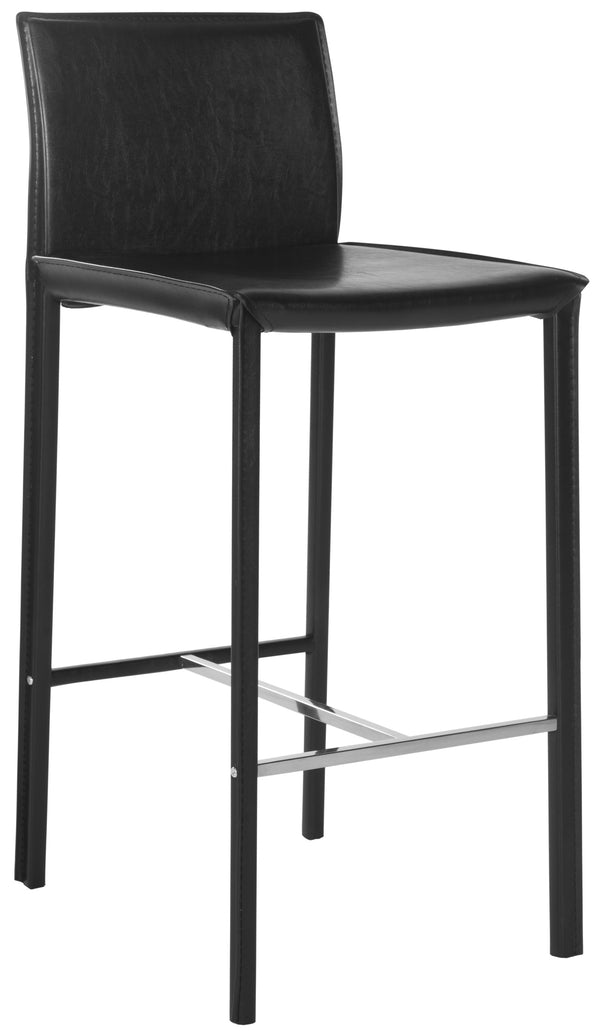 Safavieh Andie Bar Stool In Black - Modern Design, Comfortable Seating For Kitchen Or Home Bar, M2 Collection Black Pvc Fox2090a