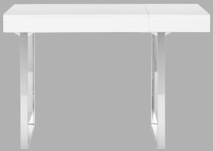 Safavieh Berkley Desk - Modern White Workspace With Chrome Legs, Lift-Top Storage, Perfect For Home Or Office FOX2200A