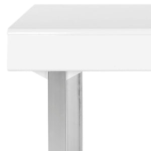 Safavieh Berkley Desk - Modern White Workspace With Chrome Legs, Lift-Top Storage, Perfect For Home Or Office FOX2200A