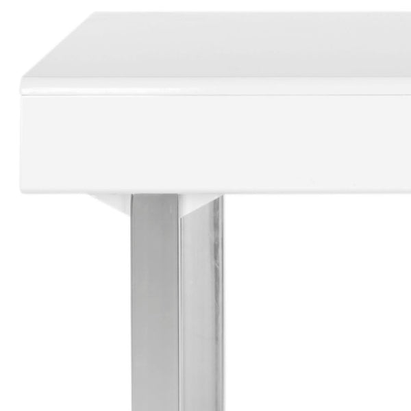Safavieh Berkley Desk - Modern White Workspace With Chrome Legs, Lift-Top Storage, Perfect For Home Or Office FOX2200A