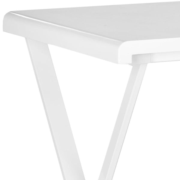 Safavieh Watkins Modern Campaign Desk With Two Drawers - Stylish White Lacquer Finish For Your Home Office FOX2205A