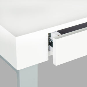 Safavieh Barton Modern Desk With White Lacquer Top & Grey Iron Base - Stylish, Functional Workspace Solution FOX2206A