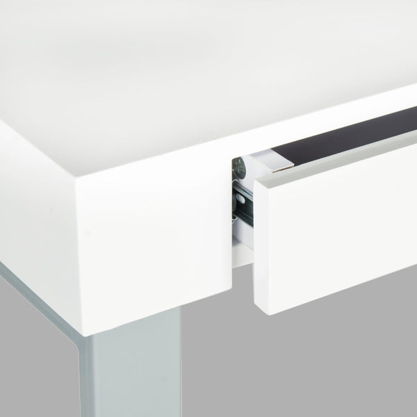 Safavieh Barton Modern Desk With White Lacquer Top & Grey Iron Base - Stylish, Functional Workspace Solution FOX2206A
