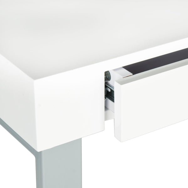 Safavieh Barton Modern Desk With White Lacquer Top & Grey Iron Base - Stylish, Functional Workspace Solution FOX2206A