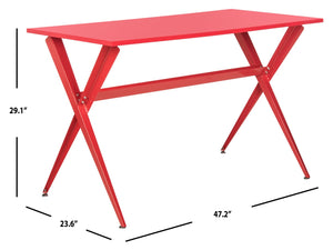Safavieh Chapman Desk - Modern Lacquer-Finish Table With Floating Top And Tapered Legs For Stylish Workspaces Red FOX2208B