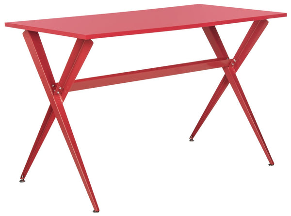 Safavieh Chapman Desk - Modern Lacquer-Finish Table With Floating Top And Tapered Legs For Stylish Workspaces Red FOX2208B