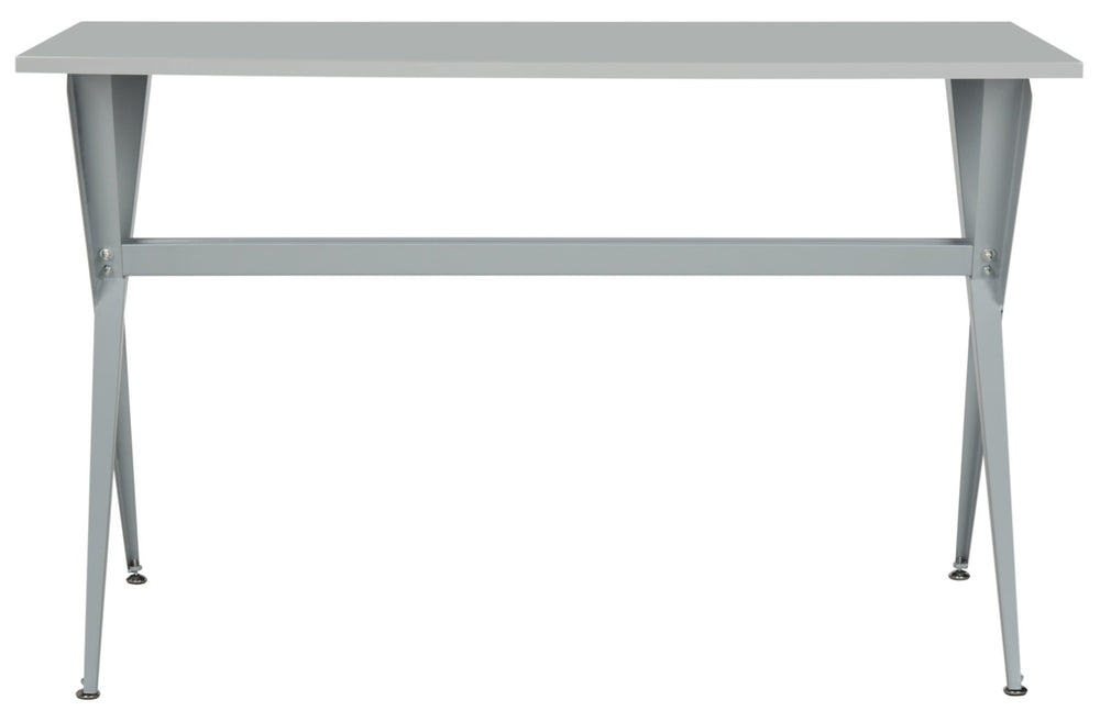 Safavieh Chapman Modern Grey Desk With Floating Top & Tapered Crossed Legs - Stylish, Durable Workspace Solution FOX2208D