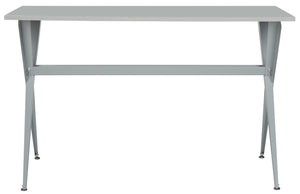 Safavieh Chapman Modern Grey Desk With Floating Top & Tapered Crossed Legs - Stylish, Durable Workspace Solution FOX2208D