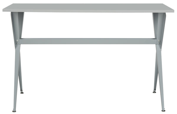 Safavieh Chapman Modern Grey Desk With Floating Top & Tapered Crossed Legs - Stylish, Durable Workspace Solution FOX2208D