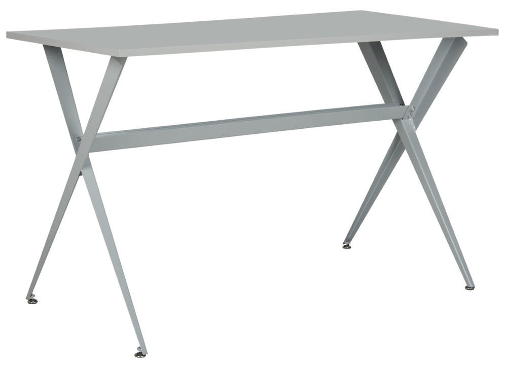Safavieh Chapman Modern Grey Desk With Floating Top & Tapered Crossed Legs - Stylish, Durable Workspace Solution FOX2208D