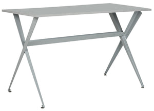 Safavieh Chapman Modern Grey Desk With Floating Top & Tapered Crossed Legs - Stylish, Durable Workspace Solution FOX2208D