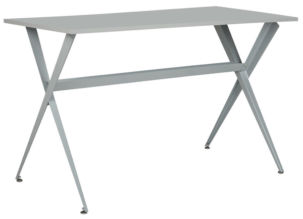 Safavieh Chapman Modern Grey Desk With Floating Top & Tapered Crossed Legs - Stylish, Durable Workspace Solution FOX2208D