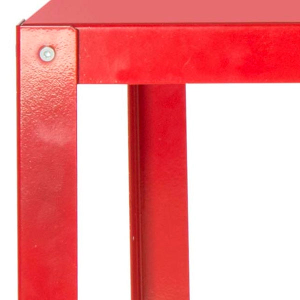 Safavieh Bentley Desk - Modern Industrial Workspace With Glossy Finish And Mobile Iron Frame For Versatile Use Red FOX2211A