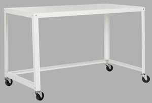 Safavieh Bentley Desk - Modern Industrial Workspace With Glossy Finish And Mobile Iron Frame For Versatile Use White FOX2211B