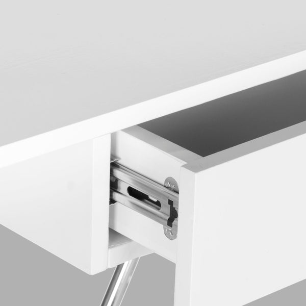 Safavieh Malloy Modern Desk - Stylish White Lacquer With Chrome Legs, Perfect For Home Office & Study Spaces FOX2212A