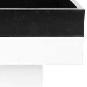 Safavieh Wesley Sleek White Lacquer Coffee Table - Mid-Century Modern Design With Removable Black Tray FOX2213A